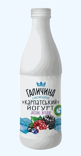 Йогурт «Карпатський» ПЕТ 2,2% 800 г Лісова ягода Галичина